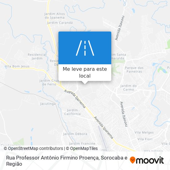 Rua Professor Antônio Firmino Proença mapa