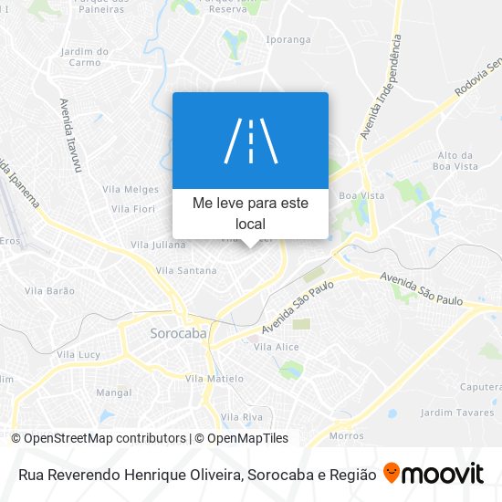 Rua Reverendo Henrique Oliveira mapa