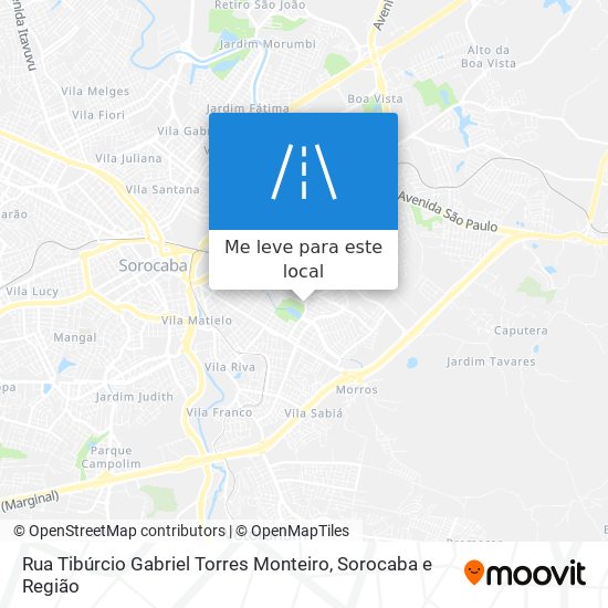 Rua Tibúrcio Gabriel Torres Monteiro mapa