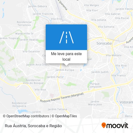 Rua Áustria mapa