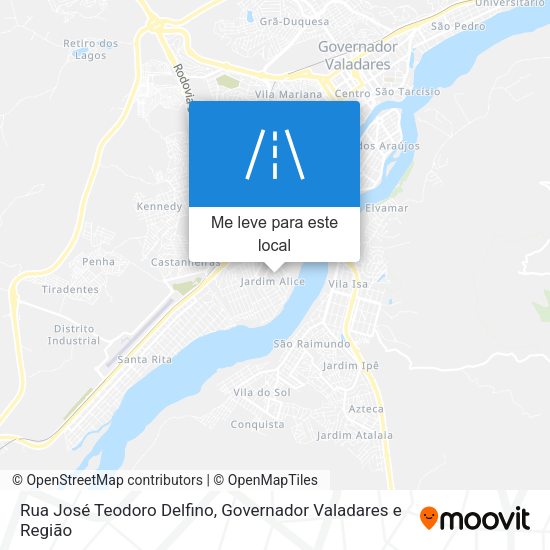 Rua José Teodoro Delfino mapa