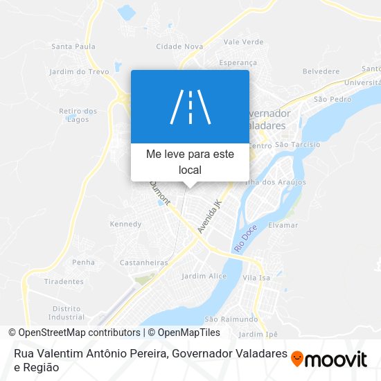 Rua Valentim Antônio Pereira mapa