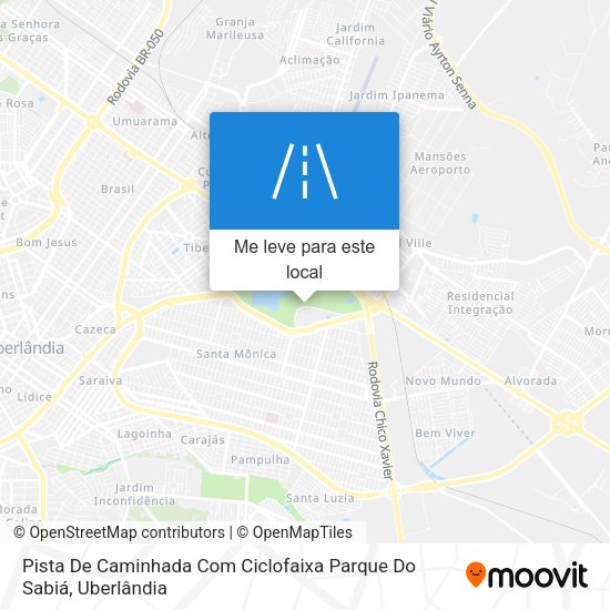 Pista De Caminhada Com Ciclofaixa Parque Do Sabiá mapa