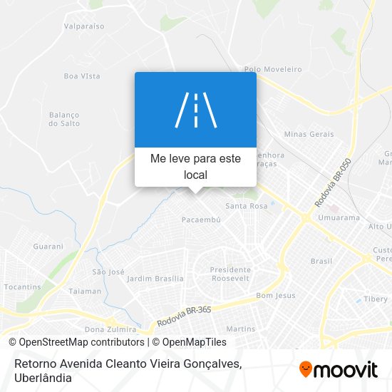Retorno Avenida Cleanto Vieira Gonçalves mapa