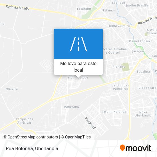 Rua Bolonha mapa