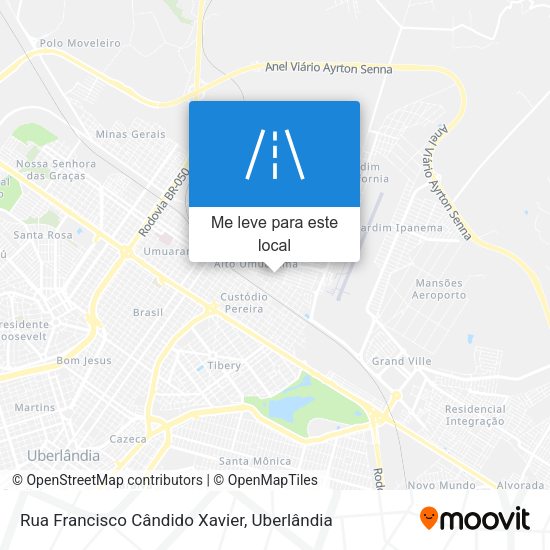 Rua Francisco Cândido Xavier mapa