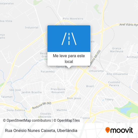 Rua Onésio Nunes Caixeta mapa