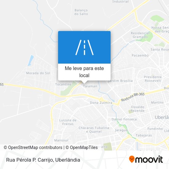 Rua Pérola P. Carrijo mapa