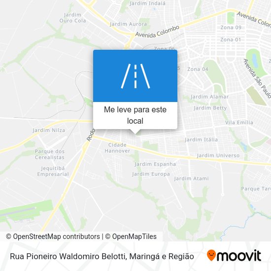 Rua Pioneiro Waldomiro Belotti mapa