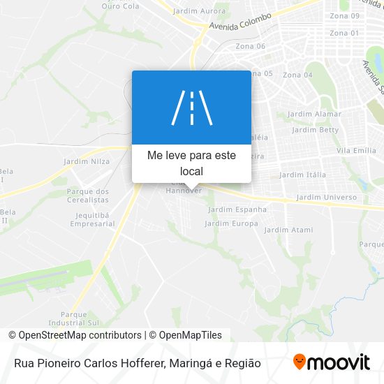Rua Pioneiro Carlos Hofferer mapa