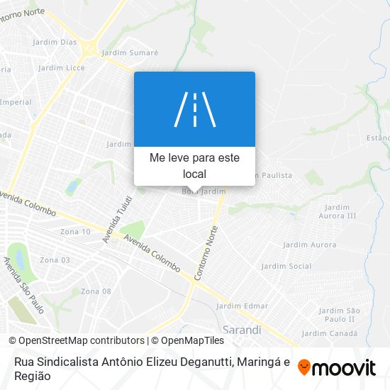 Rua Sindicalista Antônio Elizeu Deganutti mapa