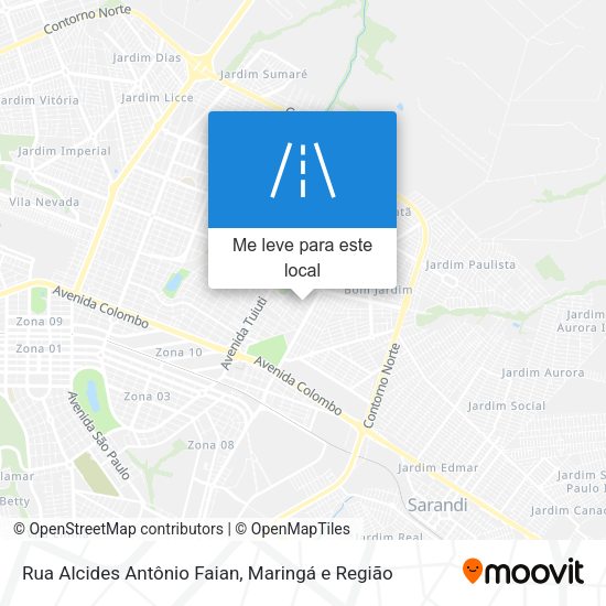 Rua Alcides Antônio Faian mapa
