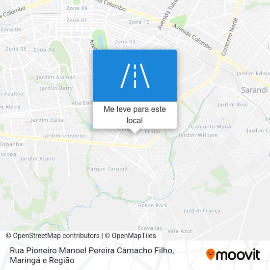 Rua Pioneiro Manoel Pereira Camacho Filho mapa