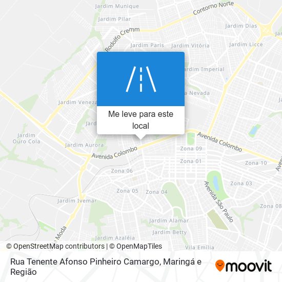Rua Tenente Afonso Pinheiro Camargo mapa