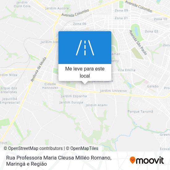 Rua Professora Maria Cleusa Milléo Romano mapa