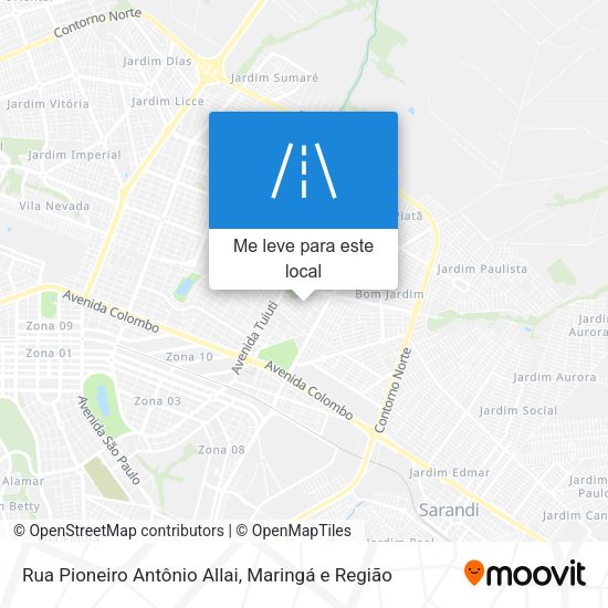 Rua Pioneiro Antônio Allai mapa