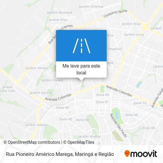 Rua Pioneiro Américo Marega mapa