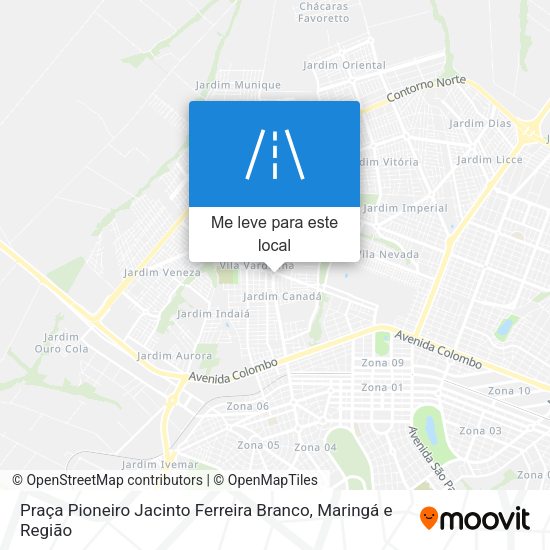 Praça Pioneiro Jacinto Ferreira Branco mapa