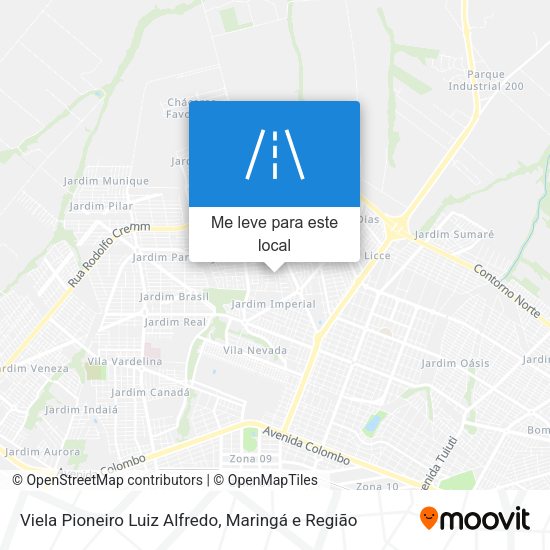 Viela Pioneiro Luiz Alfredo mapa
