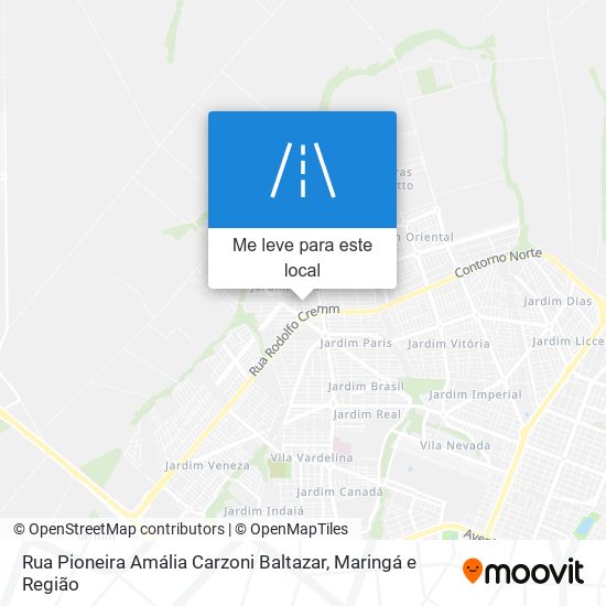 Rua Pioneira Amália Carzoni Baltazar mapa