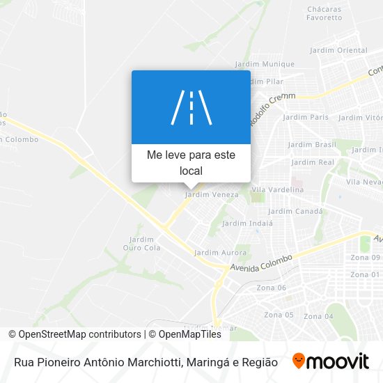 Rua Pioneiro Antônio Marchiotti mapa