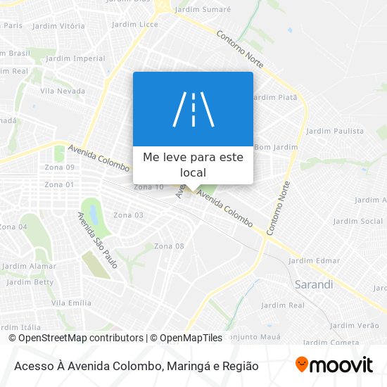 Acesso À Avenida Colombo mapa