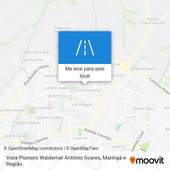 Viela Pioneiro Waldemar Antônio Soares mapa