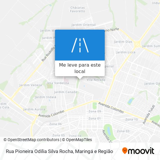 Rua Pioneira Odília Silva Rocha mapa