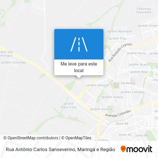 Rua Antônio Carlos Sanseverino mapa