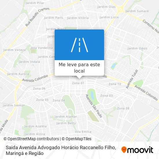 Saida Avenida Advogado Horácio Raccanello Filho mapa