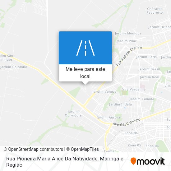 Rua Pioneira Maria Alice Da Natividade mapa
