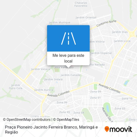 Praça Pioneiro Jacinto Ferreira Branco mapa