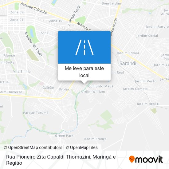 Rua Pioneiro Zita Capaldi Thomazini mapa