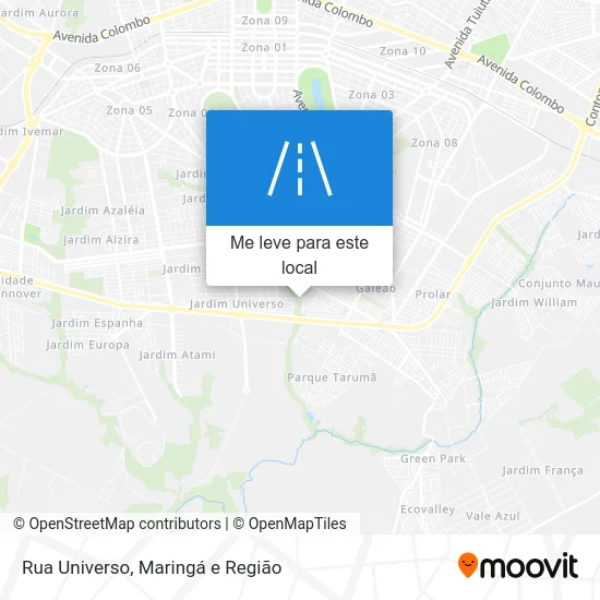 Rua Universo mapa