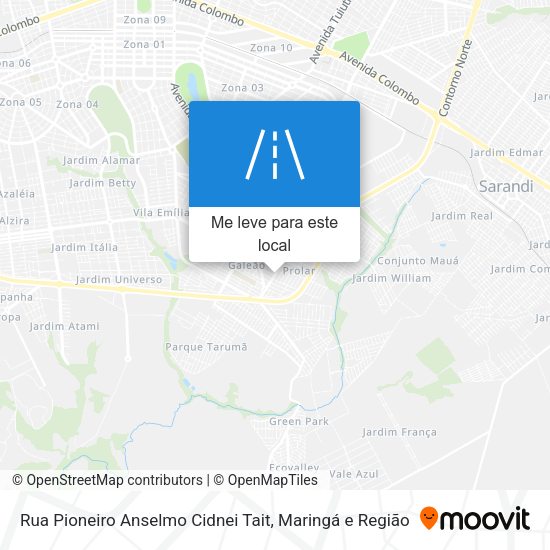 Rua Pioneiro Anselmo Cidnei Tait mapa