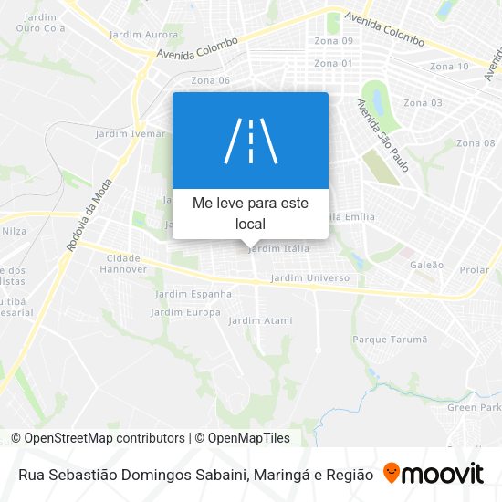 Rua Sebastião Domingos Sabaini mapa