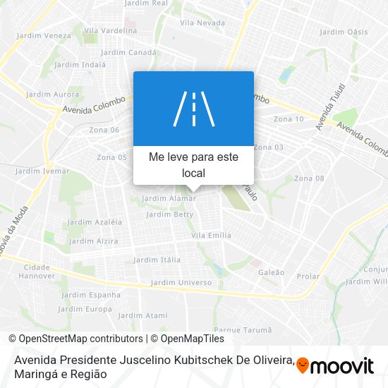 Avenida Presidente Juscelino Kubitschek De Oliveira mapa