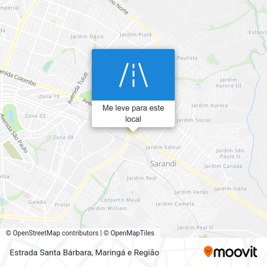 Estrada Santa Bárbara mapa