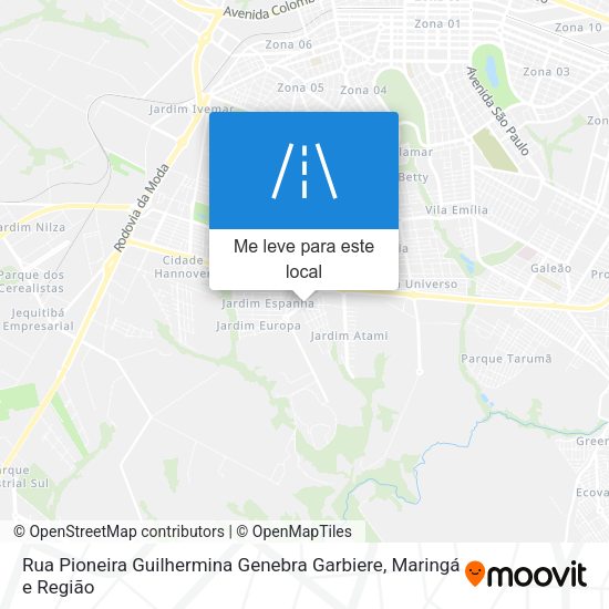 Rua Pioneira Guilhermina Genebra Garbiere mapa