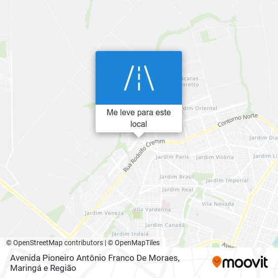 Avenida Pioneiro Antônio Franco De Moraes mapa