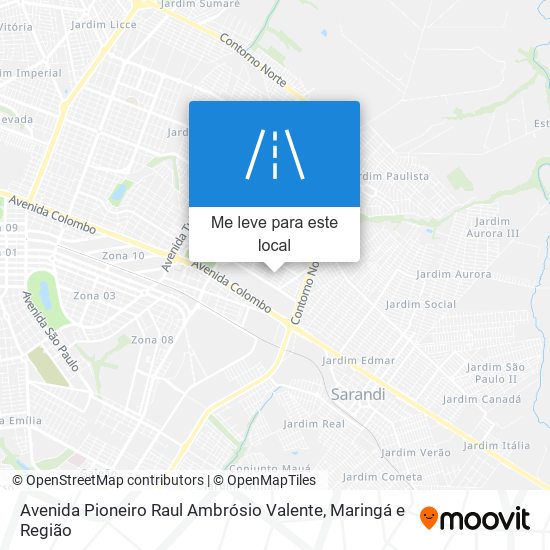 Avenida Pioneiro Raul Ambrósio Valente mapa