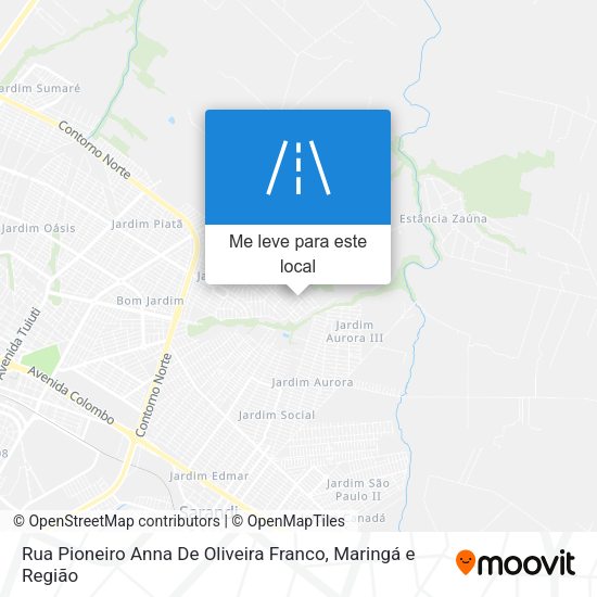 Rua Pioneiro Anna De Oliveira Franco mapa