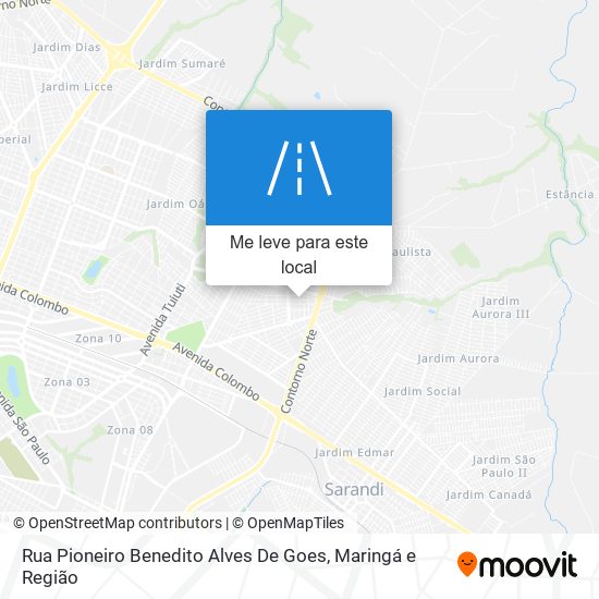 Rua Pioneiro Benedito Alves De Goes mapa