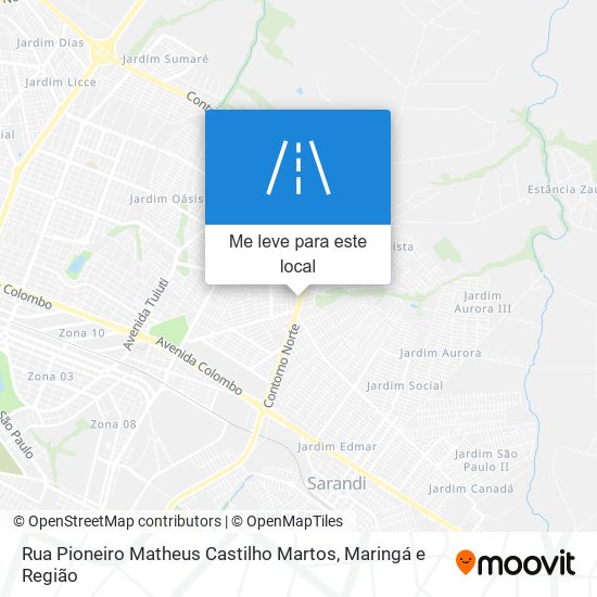 Rua Pioneiro Matheus Castilho Martos mapa