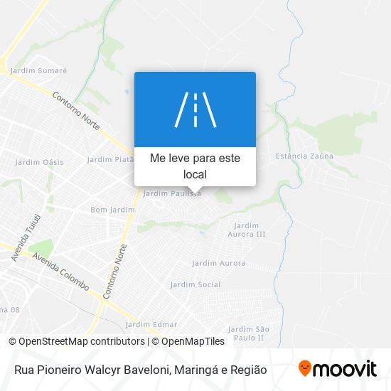 Rua Pioneiro Walcyr Baveloni mapa