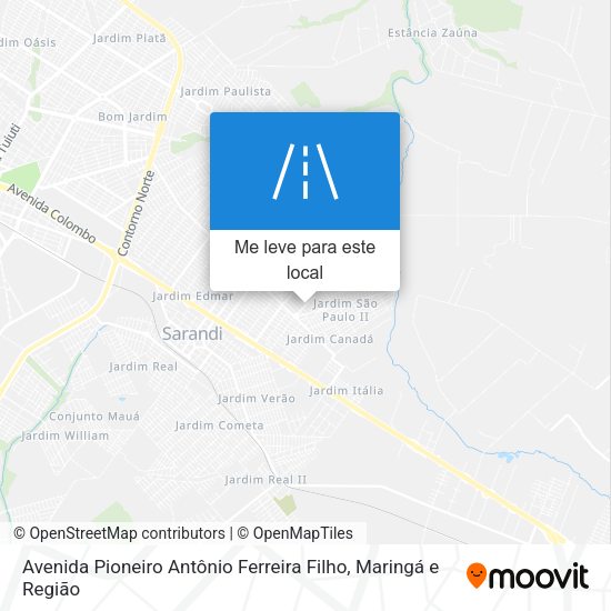 Avenida Pioneiro Antônio Ferreira Filho mapa