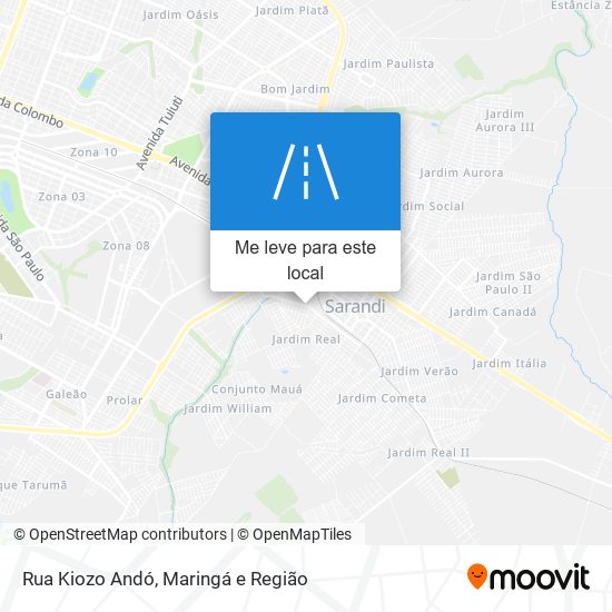 Rua Kiozo Andó mapa