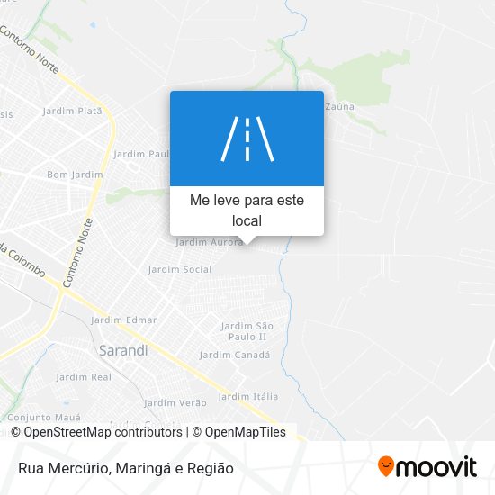 Rua Mercúrio mapa