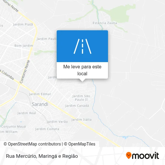 Rua Mercúrio mapa