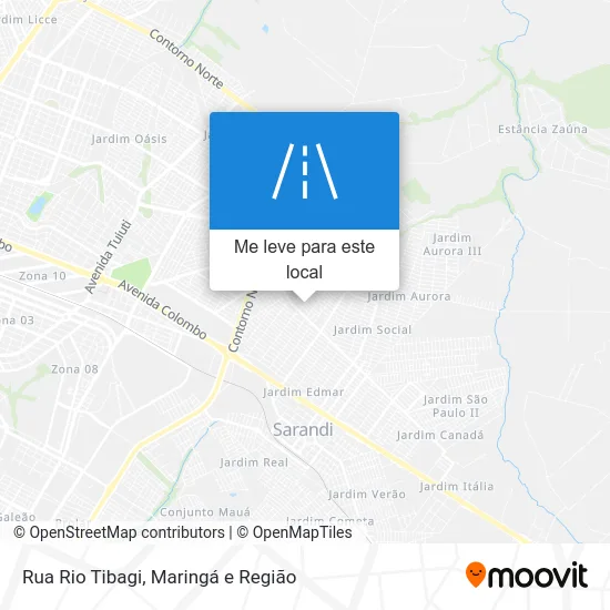 Rua Rio Tibagi mapa
